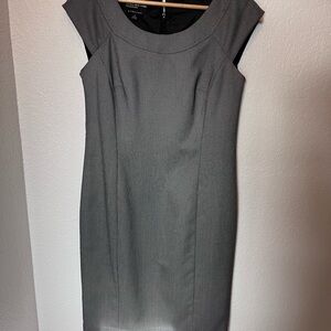 Jones New York Gray Sheath Dress with Cap Sleeves for Work